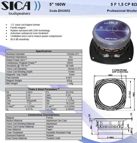 sica 5 f1,5 8ohm