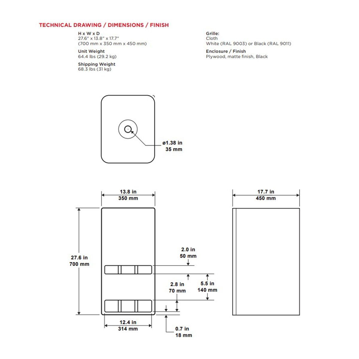 apart audio sub2400 bl